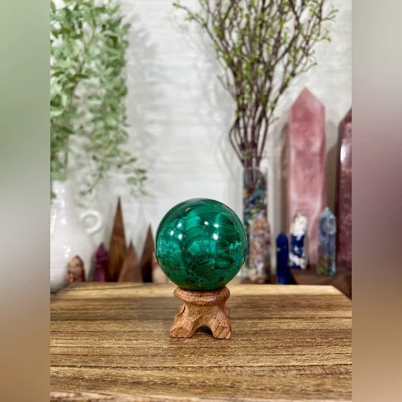 2155 Malachite Crystal Sphere - Picture 11 of 11